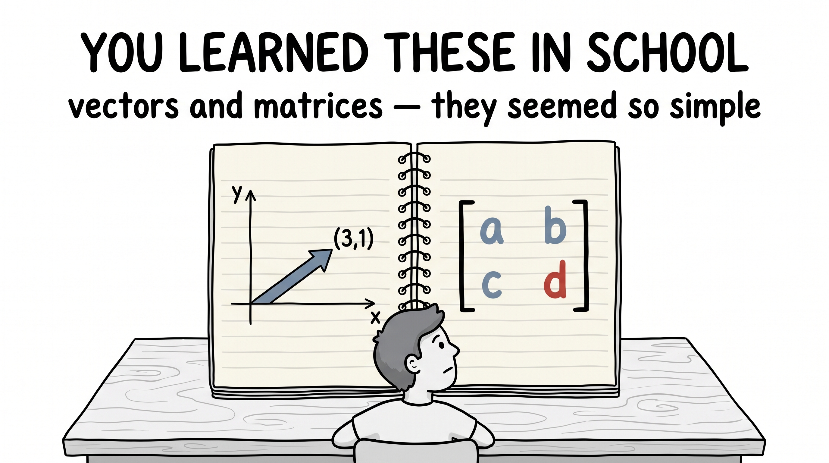 You learned vectors and matrices in school