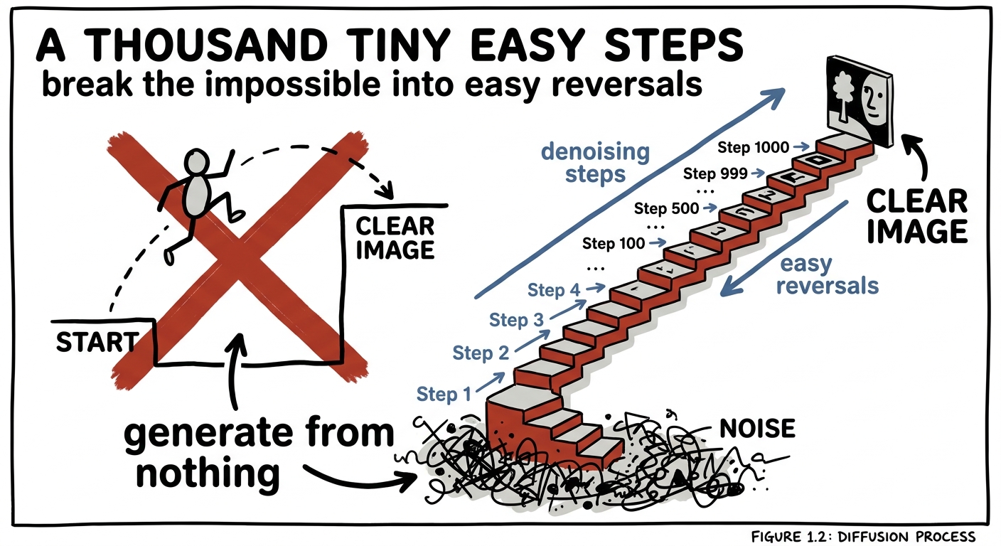 Break the impossible leap into many tiny easy steps